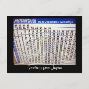 japansk tidtabell vykort