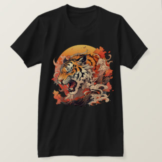 Japansk tiger för asiatisk inspirerad Vintage Stil T Shirt