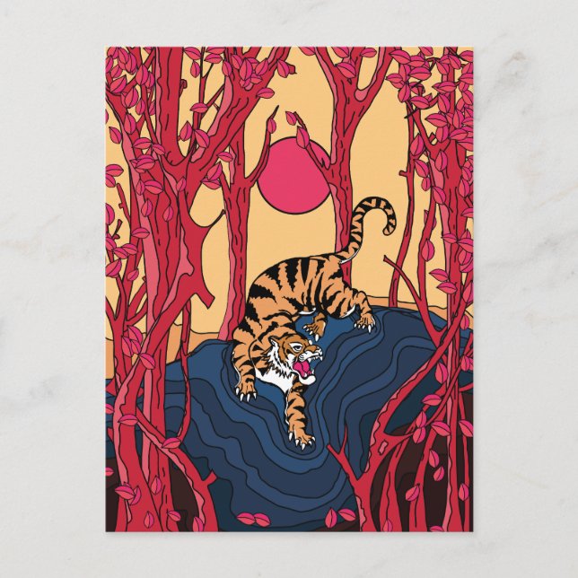 Japansk Tiger Helg Vykort (Framsida)