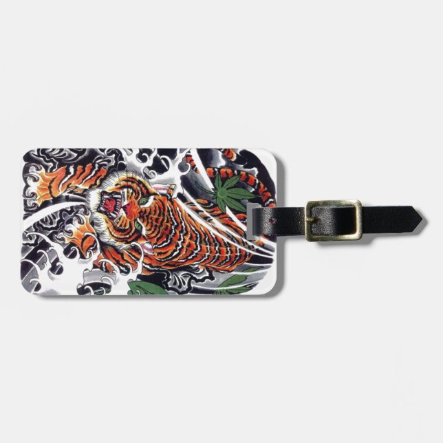 Japansk Tiger & Lönn Design Bagagebricka (Horisontell Framsida)