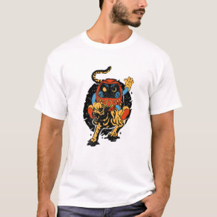Japansk tiger Lucky Daruma Doll Japansk tradition T Shirt