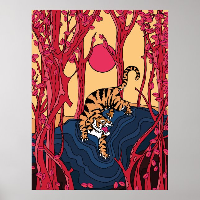 Japansk Tiger Poster (Framsidan)