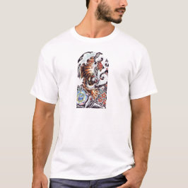 Japansk tiger tatuering tee shirt