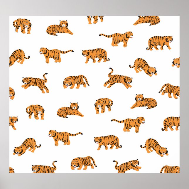 Japansk tiggare: Vintage Doodle Seamless Poster (Framsidan)