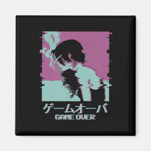 Japansk tjej Anime Game over Magnet