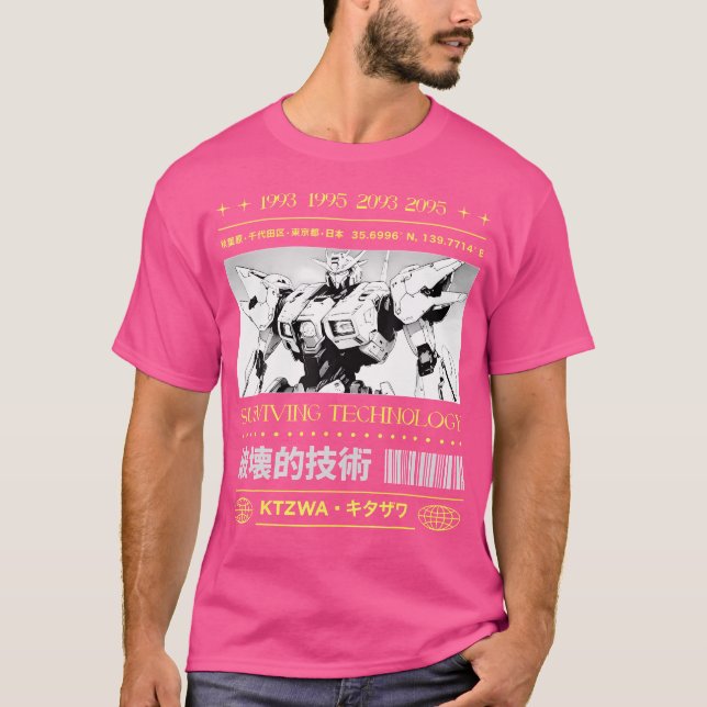 Japansk Tokyo Cyberpunk Art Streetwear Anime Grap T Shirt (Framsida)