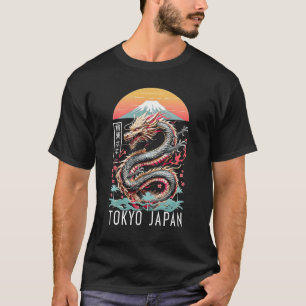 Japansk Tokyo Körsbärsblomster Drakasiatisk Inspir T Shirt