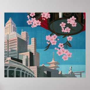 Japansk Tokyo Vintage Japansk reseaffisch Poster