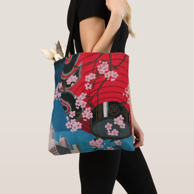 Japansk Tokyo Vintage Japansk reseaffisch Tygkasse (Närbild)