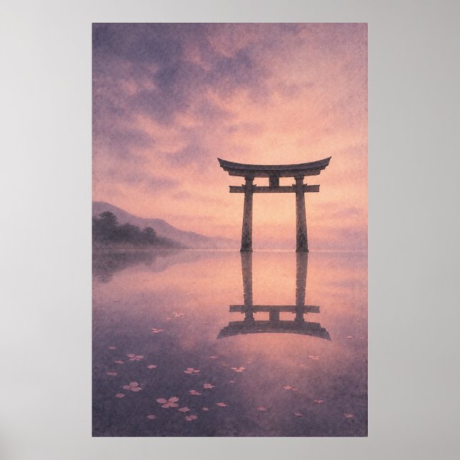 Japansk Torii-port Japandi Väggkonstaffisch Poster (Framsidan)