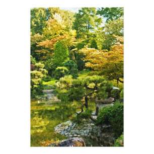 Japansk trädgård fototryck