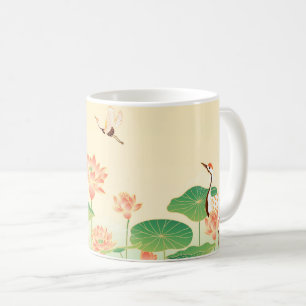 Japansk trädgård Koi-damm och näckrosor Konst Kaffemugg