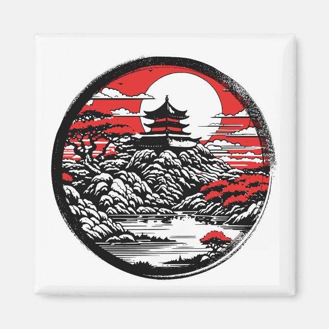Japansk trädgård magnet (Framsidan)