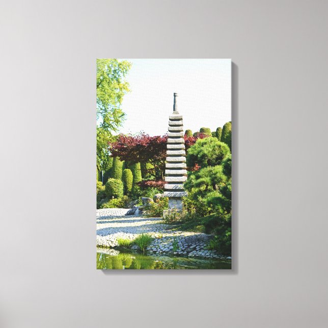Japansk trädgård på canvas (Framsida)
