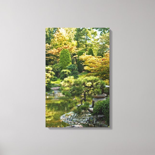 Japansk trädgård på canvas (Framsida)