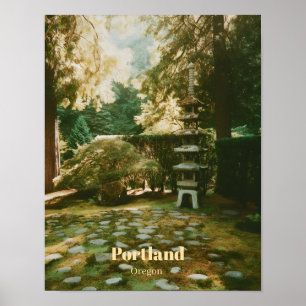 Japansk trädgård, Portland, Oregon Souvenir Poster