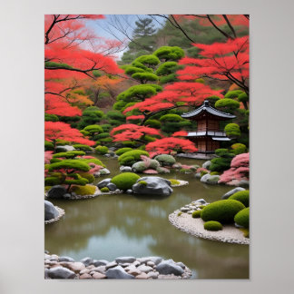 japansk trädgård poster
