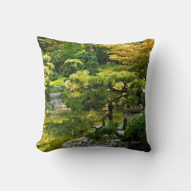 Japansk trädgård - traditionell estetik kudde (Framsida)