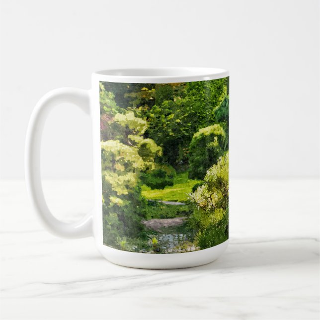Japansk trädgårdsmålningseffekt Landskap Kaffemugg (Vänster)