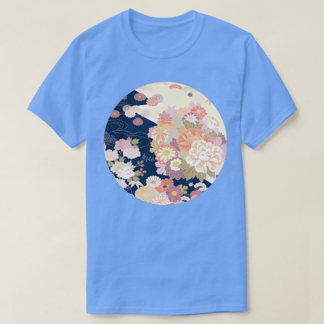 Japansk traditionell blomma Mönster 1 T Shirt (Design framsida)