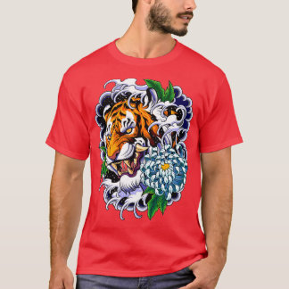 Japansk traditionell tiger Tattoo Art Old school F T Shirt