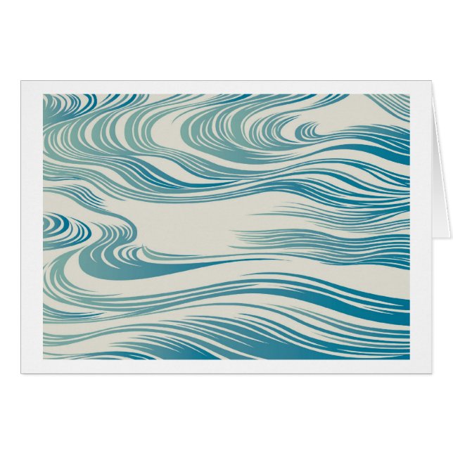Japansk traditionell vågformad Mönster Hälsningskort (Framsidan Horizontal)