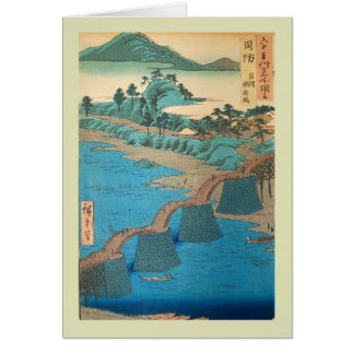 Japansk träkloss hälsningskort