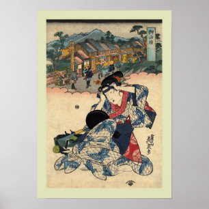 Japansk träkloss poster