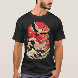 Japansk Trana Japan Körsbär T Shirt