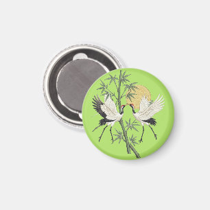 Japansk Trankilje Broderi Bambu Soluppgång present Magnet