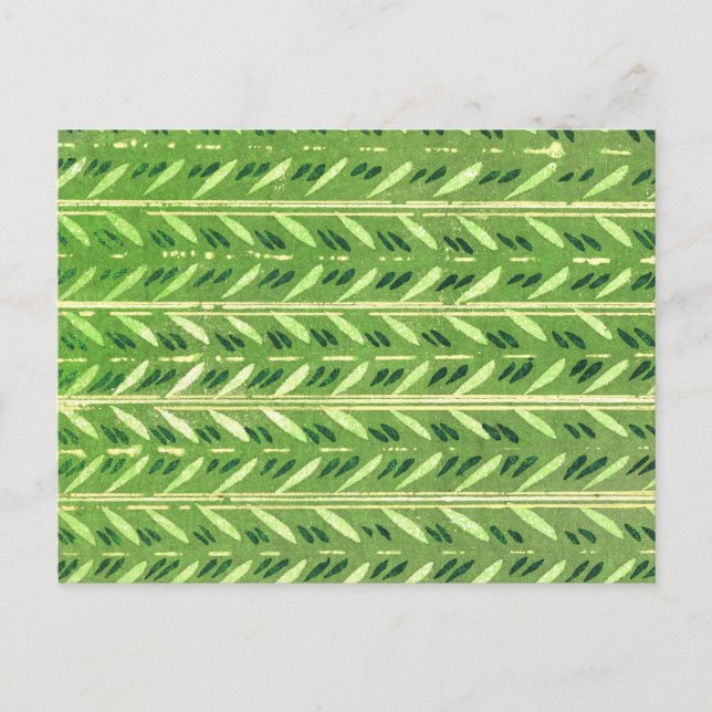 Japansk träsnittstextilier av stripe Löv Vykort (Framsida)