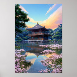 Japansk trätemplett poster
