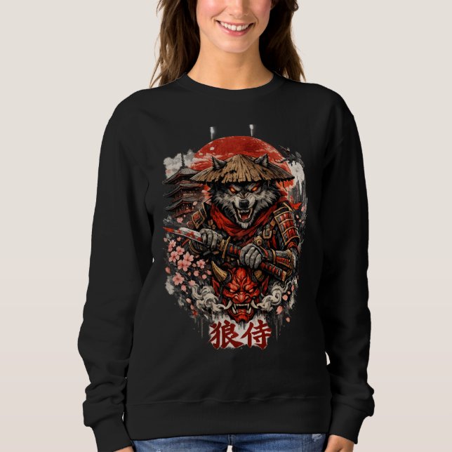 Japansk tryckt hoodie t shirt (Framsida)