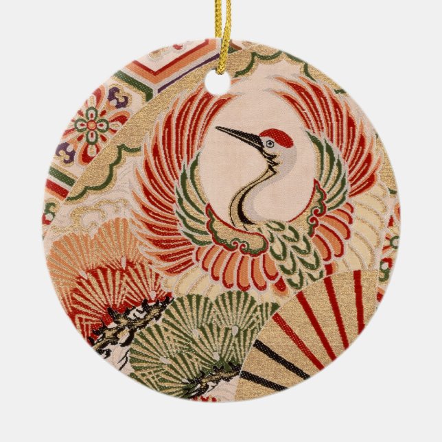 Japansk tygprydnad julgransprydnad keramik (Framsidan)