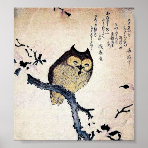 Japansk ugglatryckaffisch poster