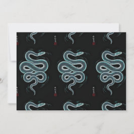 Japansk ukiyo e stil snake art inbjudningar