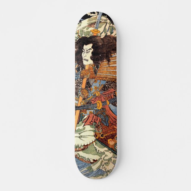 Japansk ukiyoe art mini skateboard bräda 18,5 cm (Framsida)