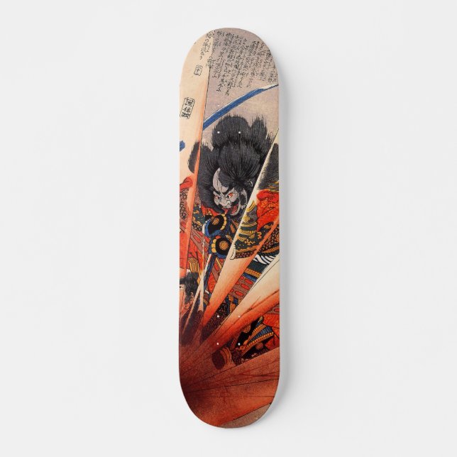 Japansk ukiyoe art mini skateboard bräda 18,5 cm (Framsida)