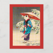 Japansk ukiyoe cat christmas