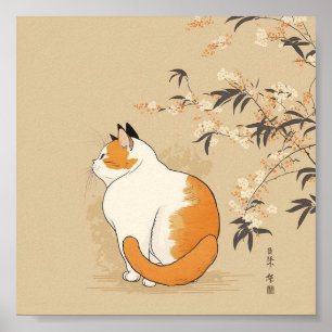 Japansk Ukiyoe Cat Poster
