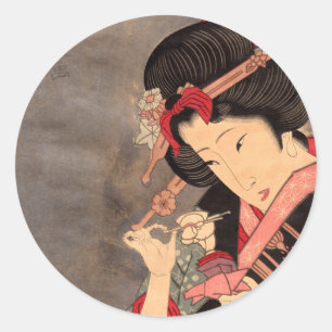 Japansk Ukiyoe konst vol.2 Runt Klistermärke