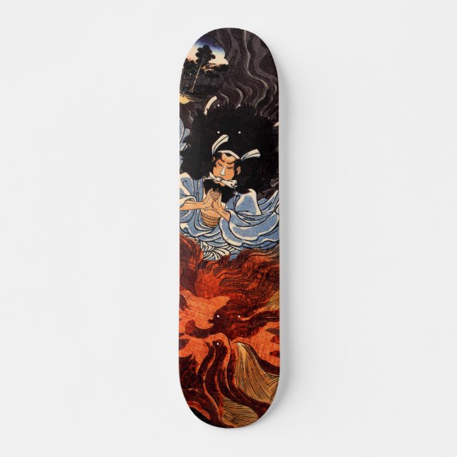 Japansk ukiyokonst mini skateboard bräda 18,5 cm (Framsida)