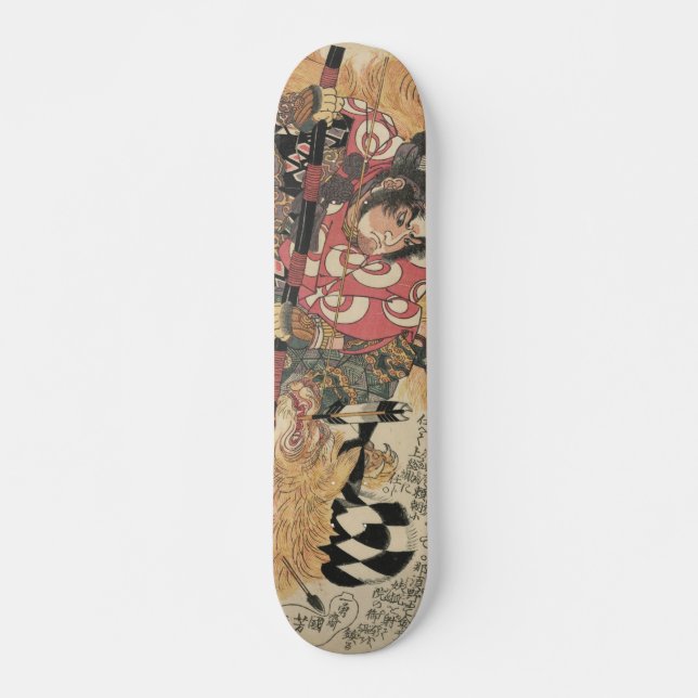 Japansk ukiyokonst mini skateboard bräda 18,5 cm (Framsida)