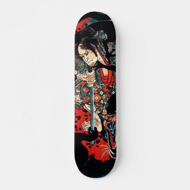 Japansk ukiyot konsskateboard mini skateboard bräda 18,5 cm (Framsida)