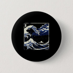 Japansk Underbar Wave Off Kanagawa Ukiyo-e Art Man Knapp