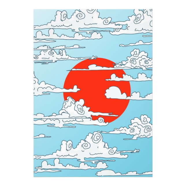 Japansk uppgående sol fototryck (Framsidan)