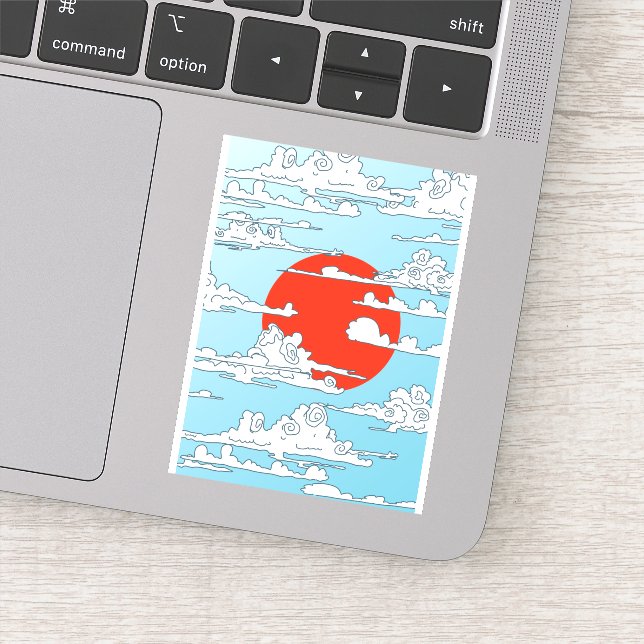 Japansk uppgående sol klistermärken (Detalj)