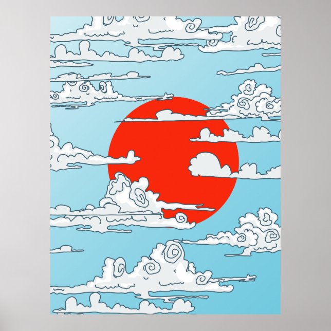 Japansk uppgående sol poster (Framsidan)