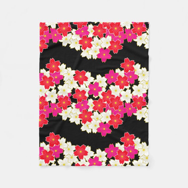 Japansk utskriftsdesign - kimono mönster fleecefilt (Framsidan)