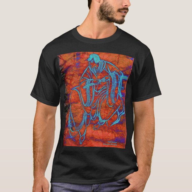 Japansk utslagsplats för SamuraiSwordsmankonst Tee (Framsida)
